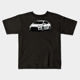 White Toyota Corolla Kids T-Shirt